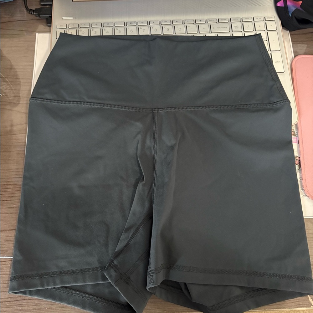 CRZ YOGA Black High-Waist Athletic Bike Shorts